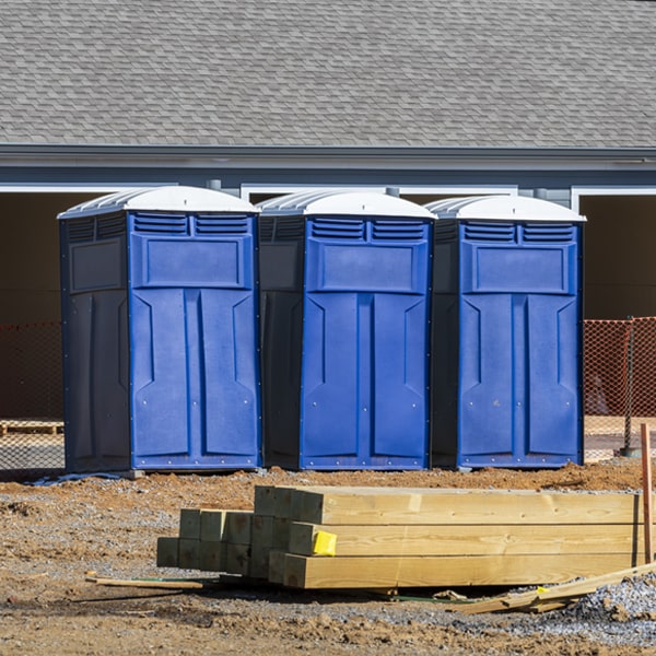 how often are the porta potties cleaned and serviced during a rental period in Blue Rock